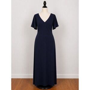 Ever Pretty Navy Blue Maxi Dress 18 Formal Elegant Flutter Sleeve Evening Gown